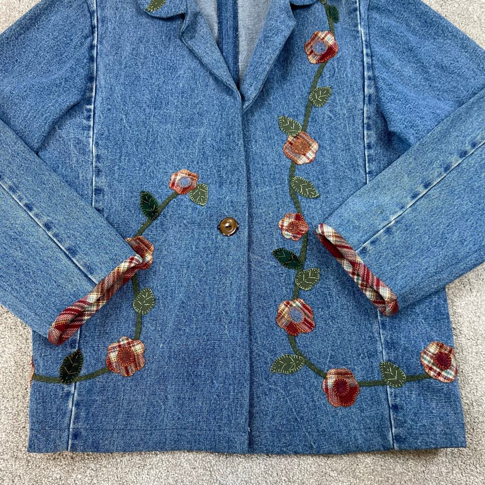 Vintage Stitched Patchwork Floral Button Front Co… - image 6